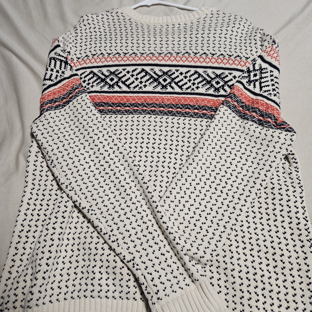 Merona Cream and Black Knit Sweater